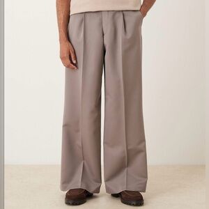 Mens 38X32 taupe wide leg dressy casual pants
